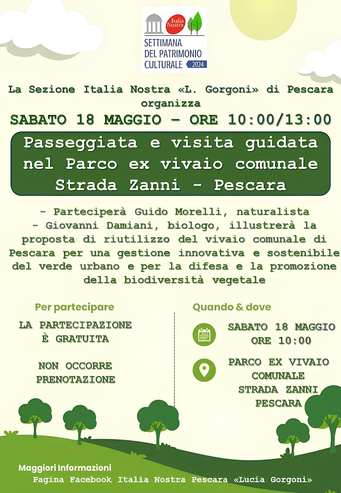 Passeggiata e visita guidata nel Parco ex vivaio comunale Strada Zanni – Pescara