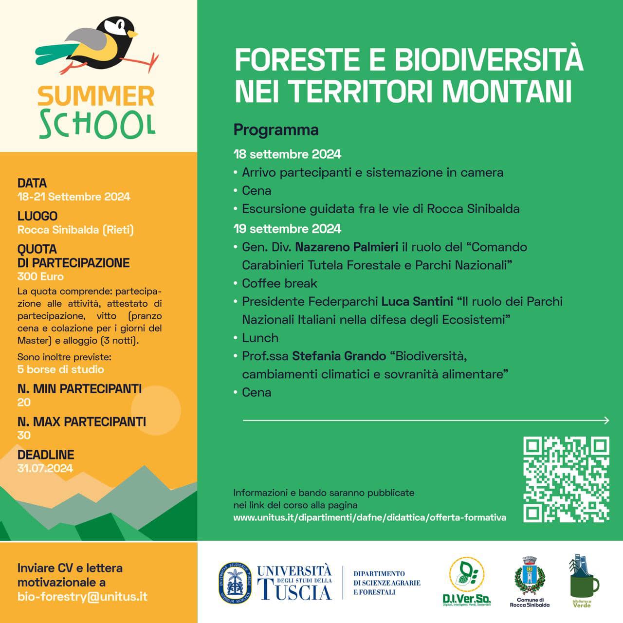 Summer School: Foreste e Biodiversità nei Territori Montani